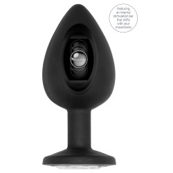 Sono Plug anal silicone SELF MOTION 8 x 4 cm noir